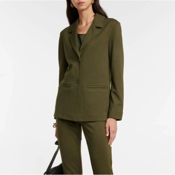 NWT MaxMara Leisure Cluny Viscose Jersey Blazer in Olive Green $425 size XXL - Picture 4 of 14